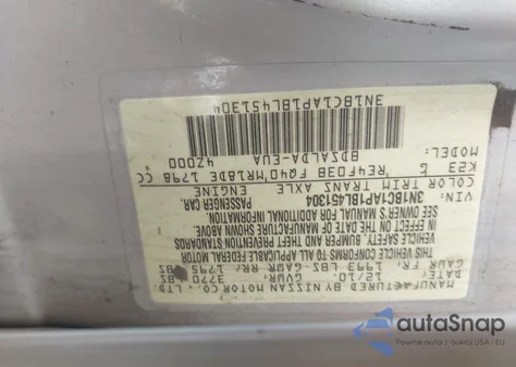 2011 Nissan Versa 1.8S z USA, uszkodzony, nr VIN 3N1BC1AP1BL451304